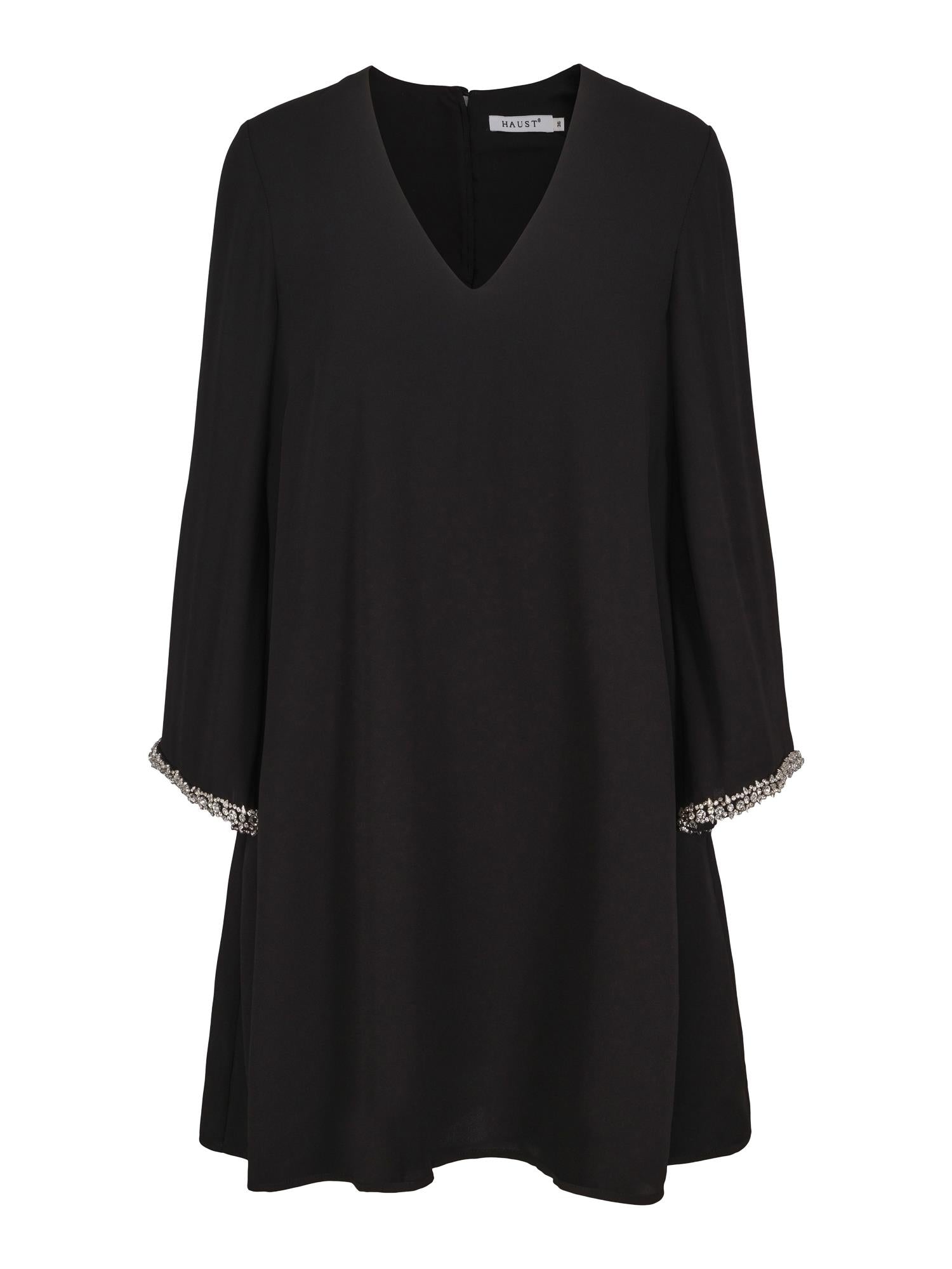 Haust A-shape chiffon diam-detailed dress Kjole Sort - chrismoa.no
