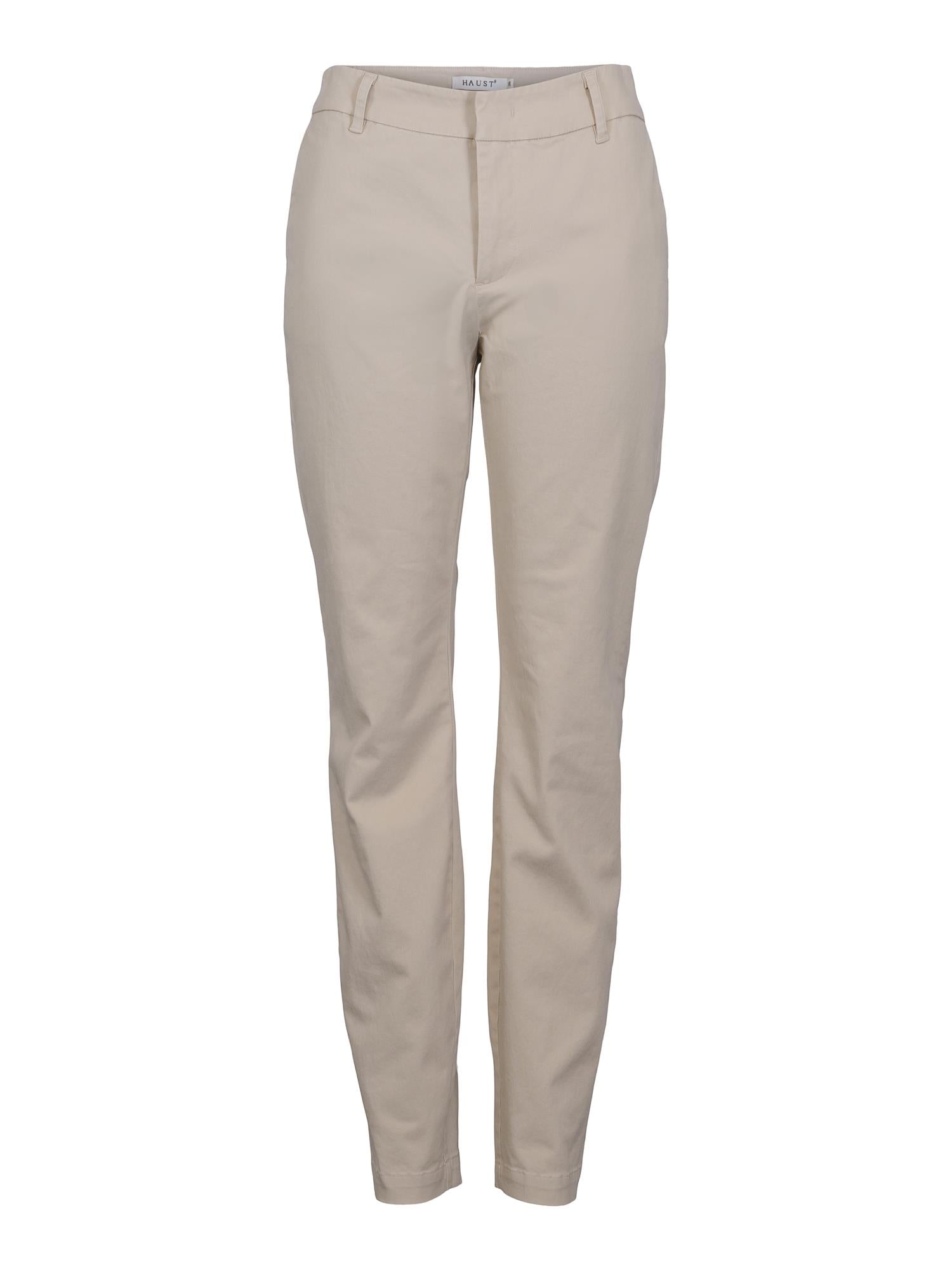 Beige Haust Casual Chinos Cindy bukse vises med lommer og rett passform, perfekt for avslappet hverdagsbruk.