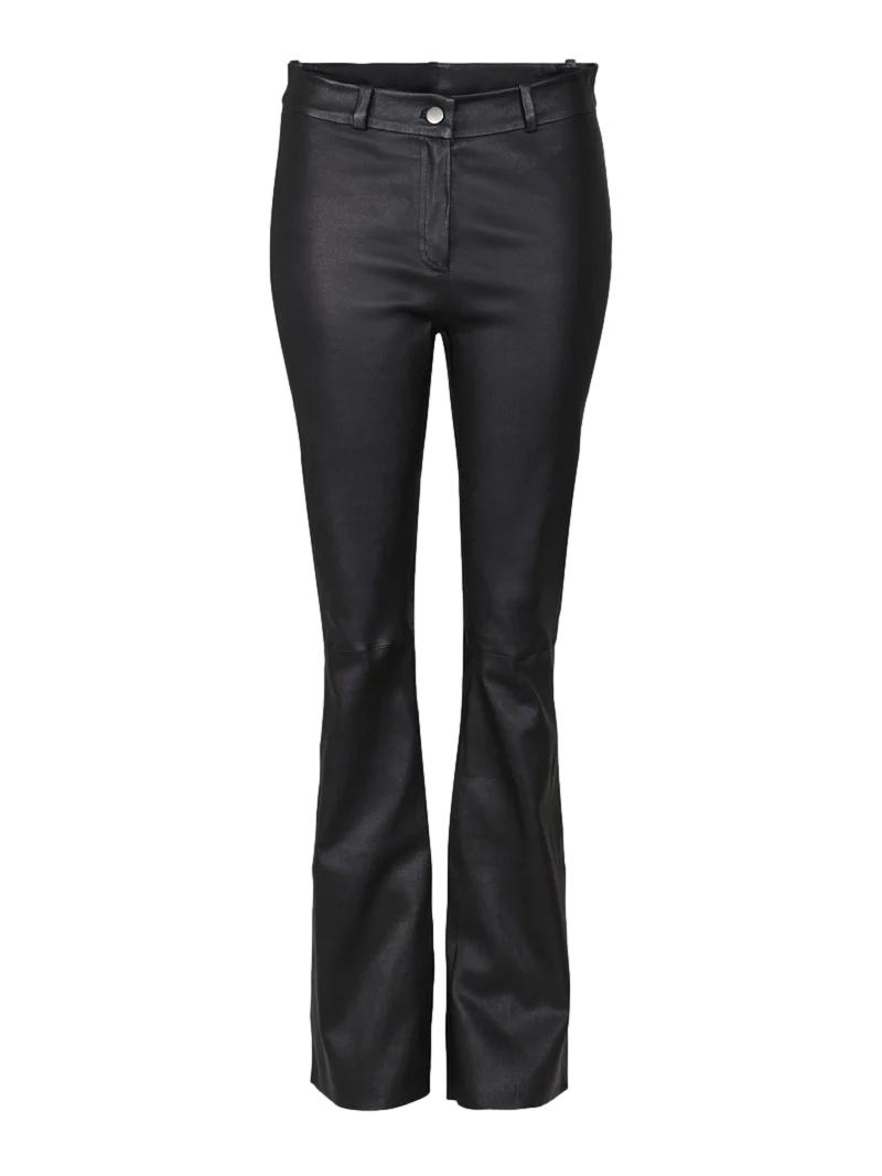 Haust Leather Stretch Bootcut Bukse Sort - chrismoa.no