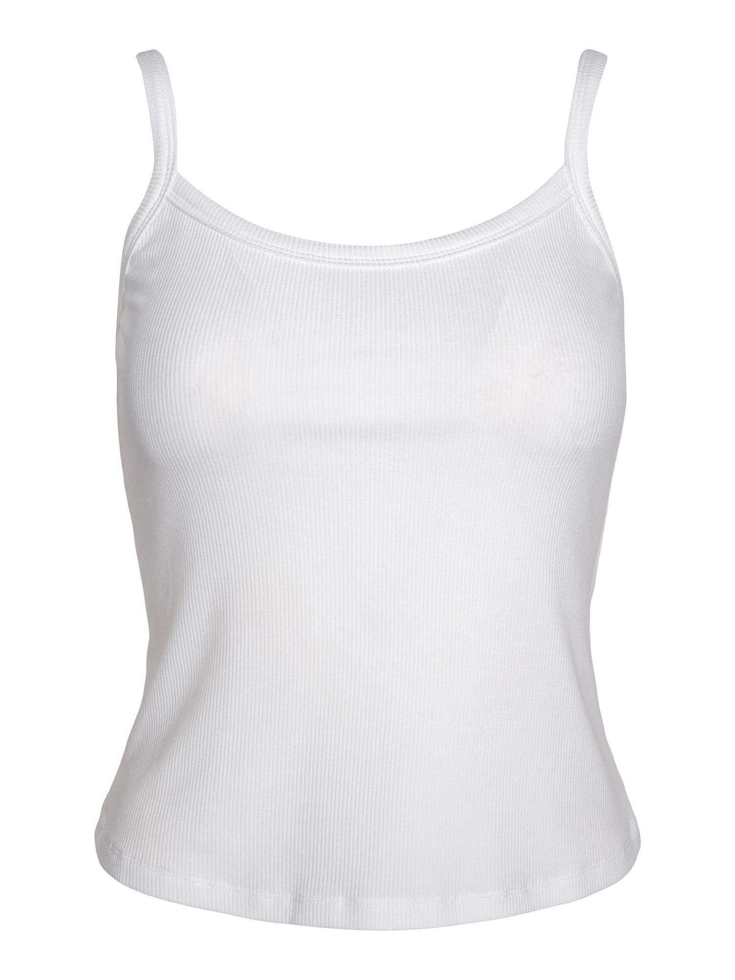 Hvitt Haust ribbestrikket singlet T-skjorte med rund hals og komfortabel passform, perfekt som basisplagg.