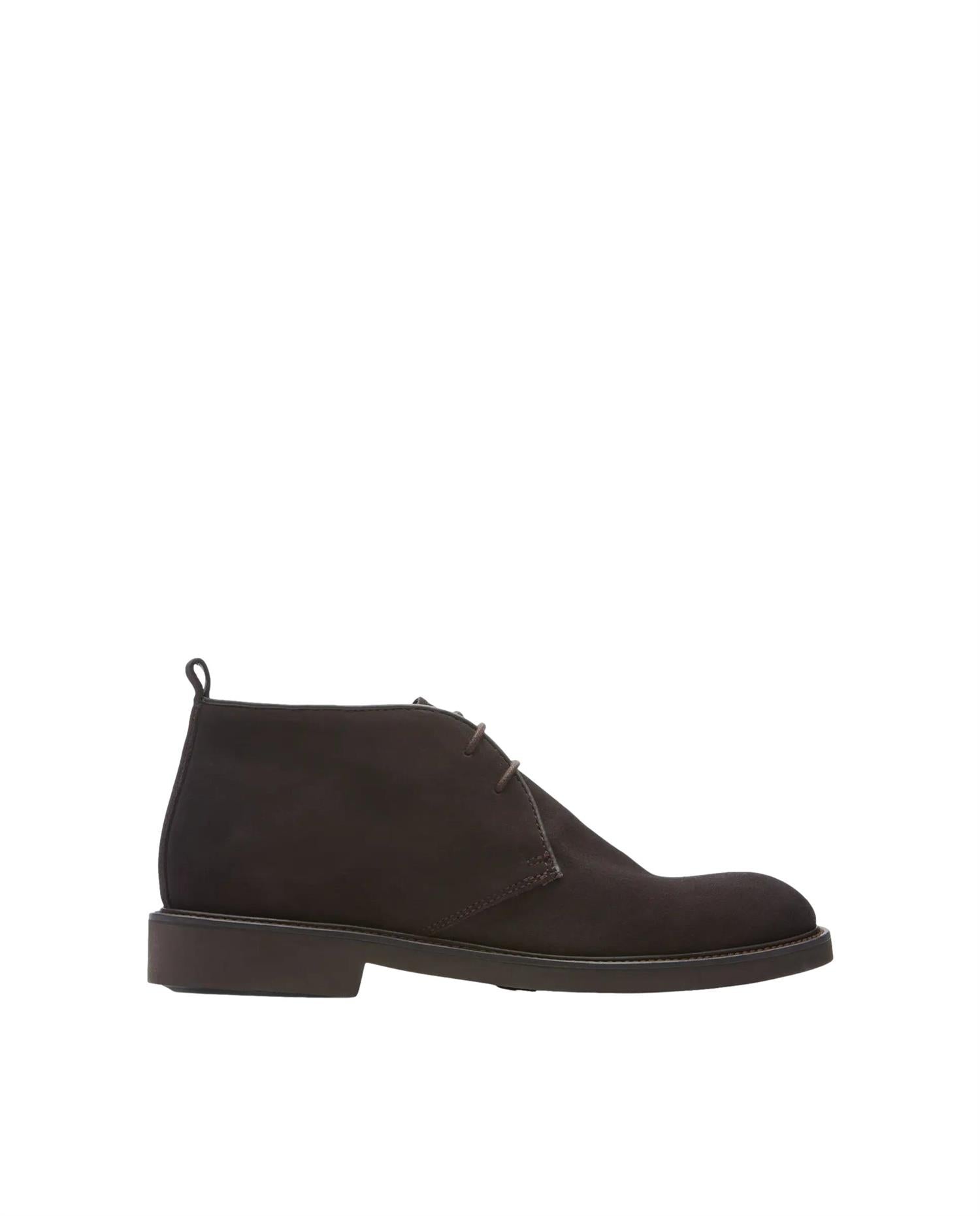 Lottusse Baltimore Mocha suede kalvskinn ankelsko i mørkebrunt med komfortabel design og stilren finish