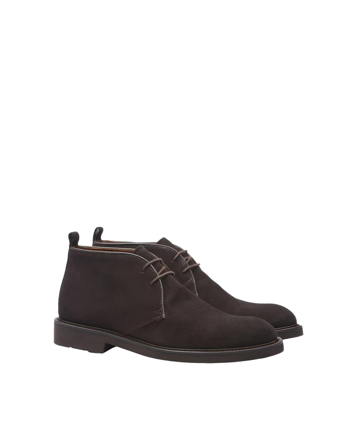 Lottusse Baltimore Mocha suede kalveskinn ankelstøvler for menn, mørkebrun med komfortabel passform og stilfullt design