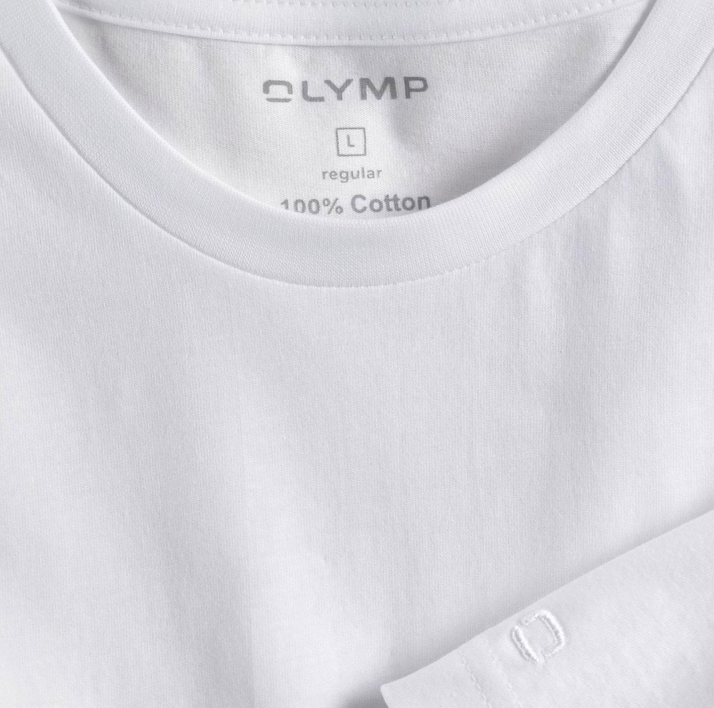 Hvit Olymp T-Shirt City T-Shirt vist med rund hals og korte ermer, casual og komfortabel for hverdagsbruk.