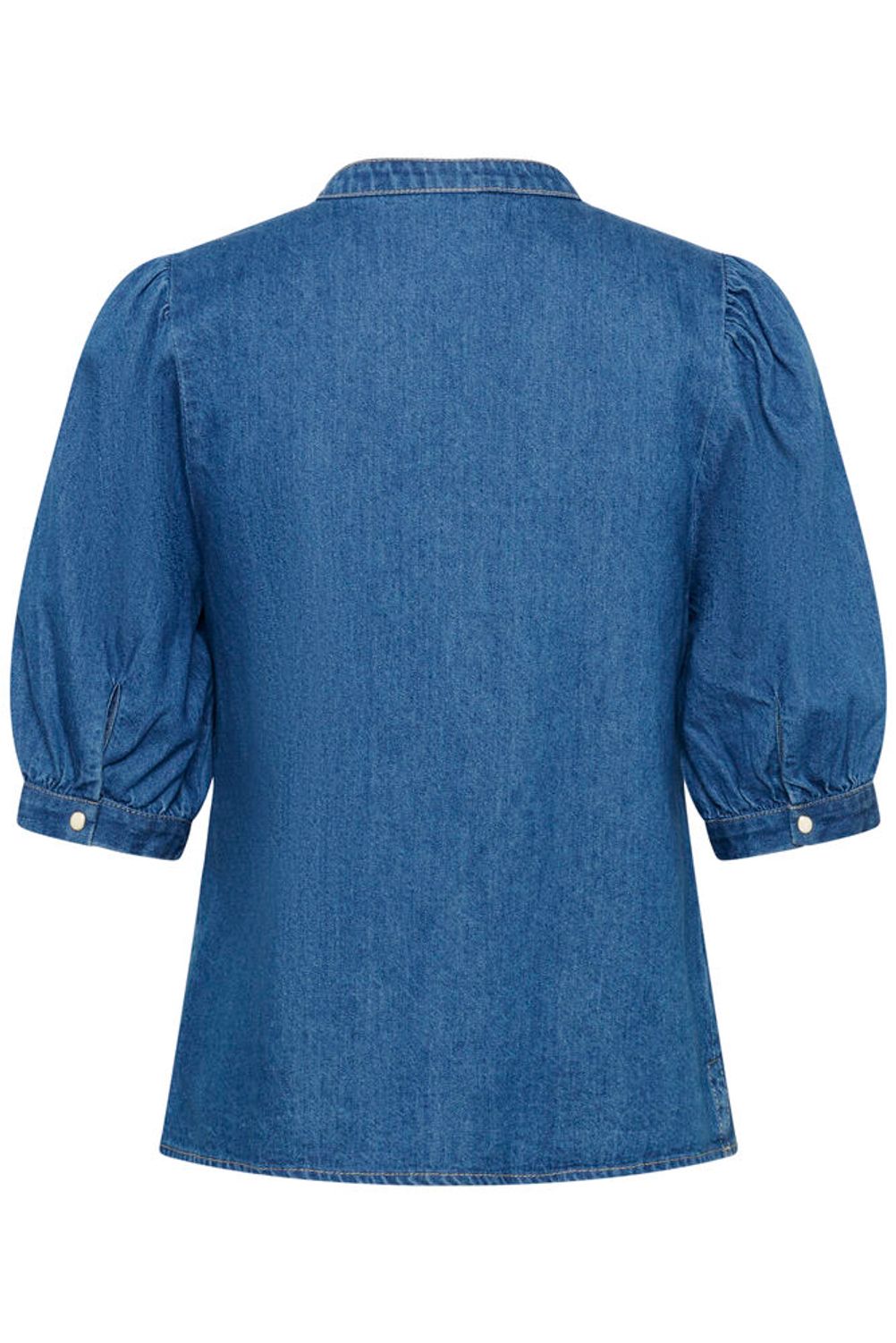 Part Two AlesiaPW kort denimbluse med langermet design, myk bomullsstoff og klassisk jeansutseende.