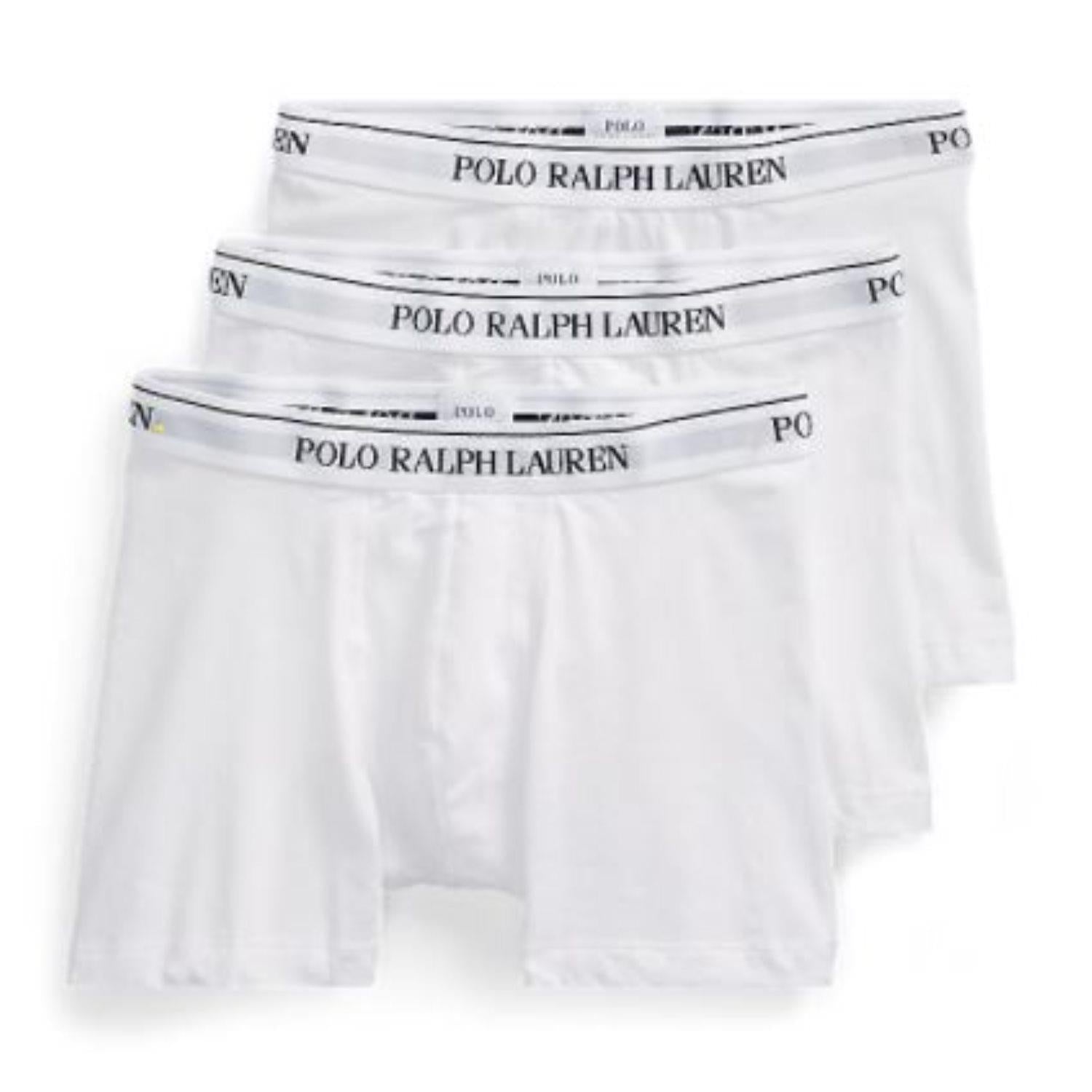 Hvit Polo Ralph Lauren 3-pack boxer briefs undertøy for menn, komfortabel og myk bomullsdesign.
