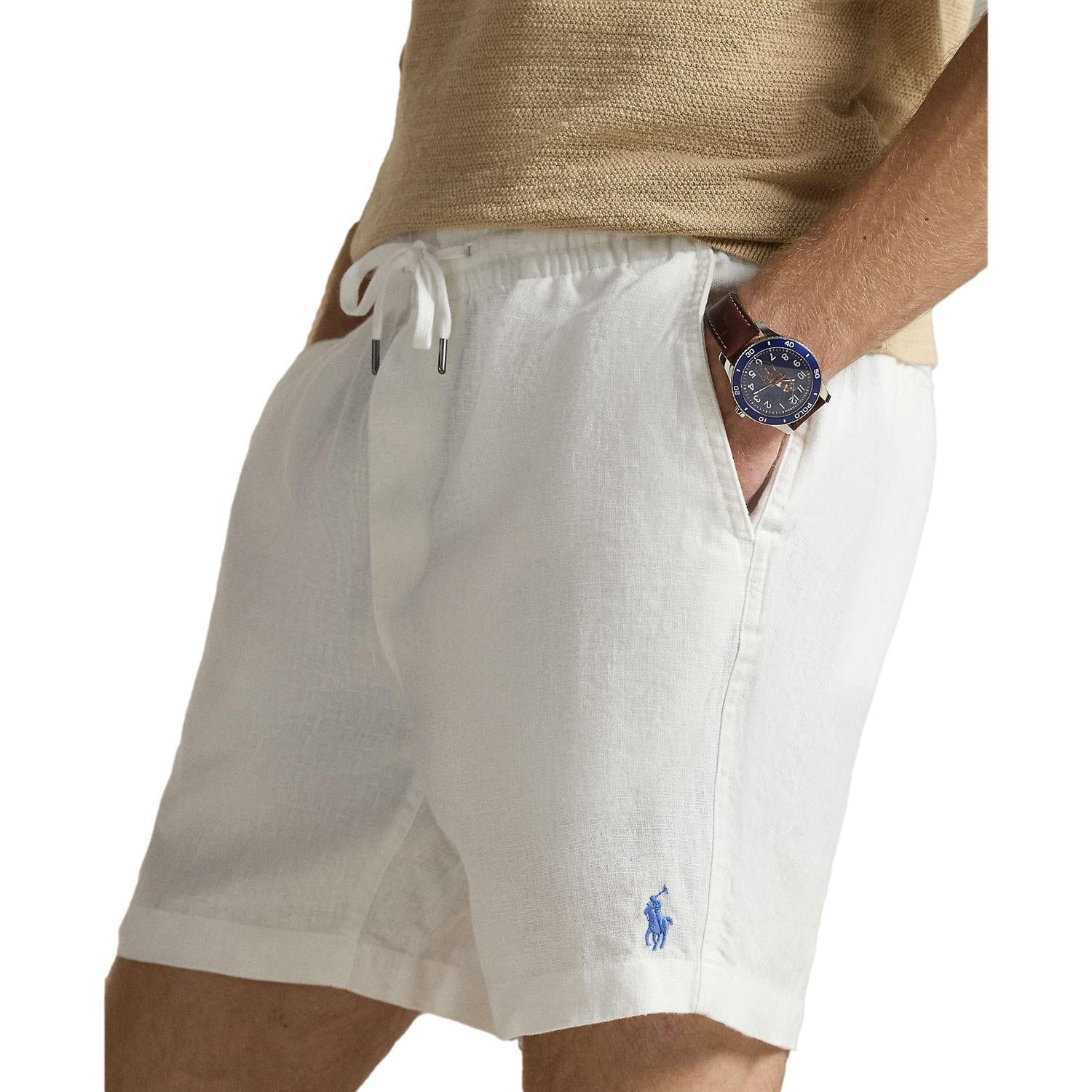 Polo Ralph Lauren 6-Inch Polo Prepster Linen Short Shorts Hvit - chrismoa.no