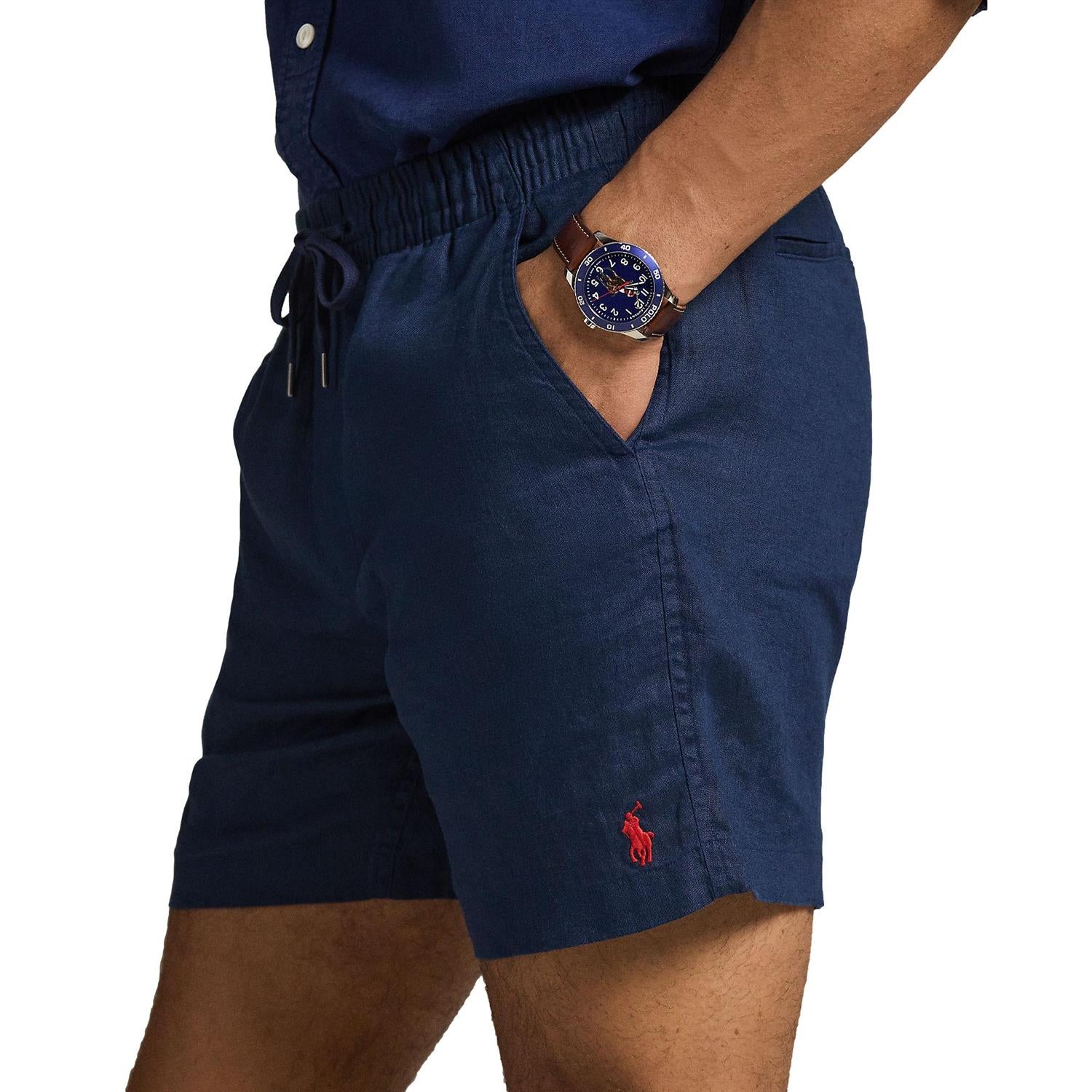 Polo Ralph Lauren 6-Inch Polo Prepster Linen Short Shorts Marine - chrismoa.no