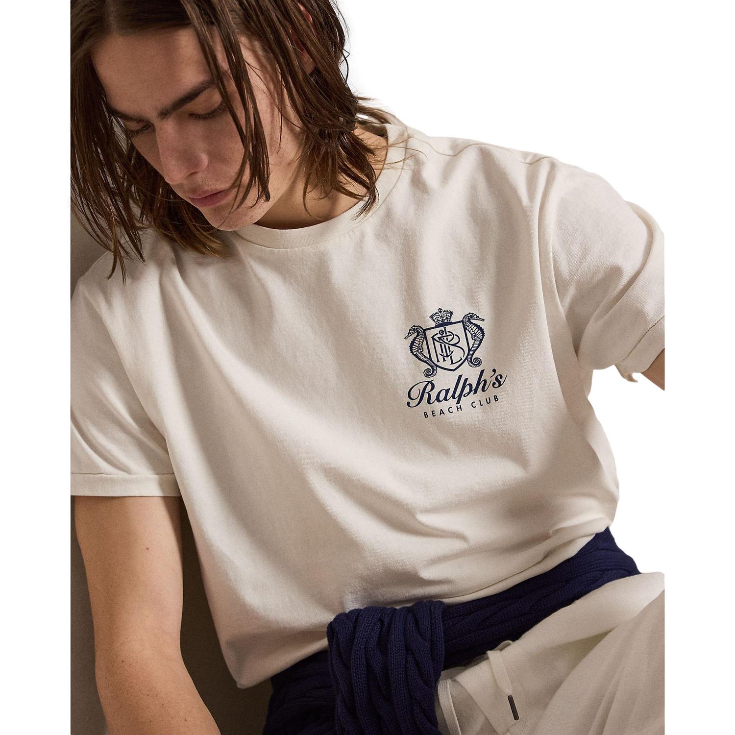 Polo Ralph Lauren Classic Fit Jersey Graphic T-Shirt T-Shirt Hvit - chrismoa.no
