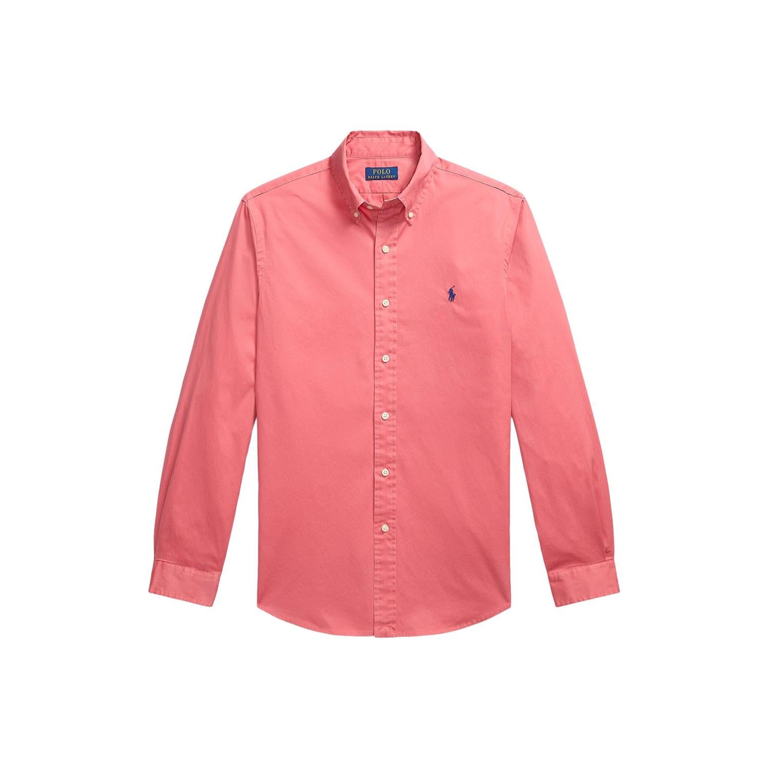 Polo Ralph Lauren Custom Fit Featherweight Twill Shirt Skjorte Pastellrød - chrismoa.no