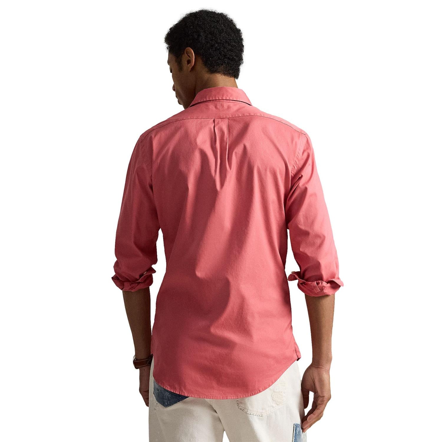 Polo Ralph Lauren Custom Fit Featherweight Twill Shirt Skjorte Pastellrød - chrismoa.no