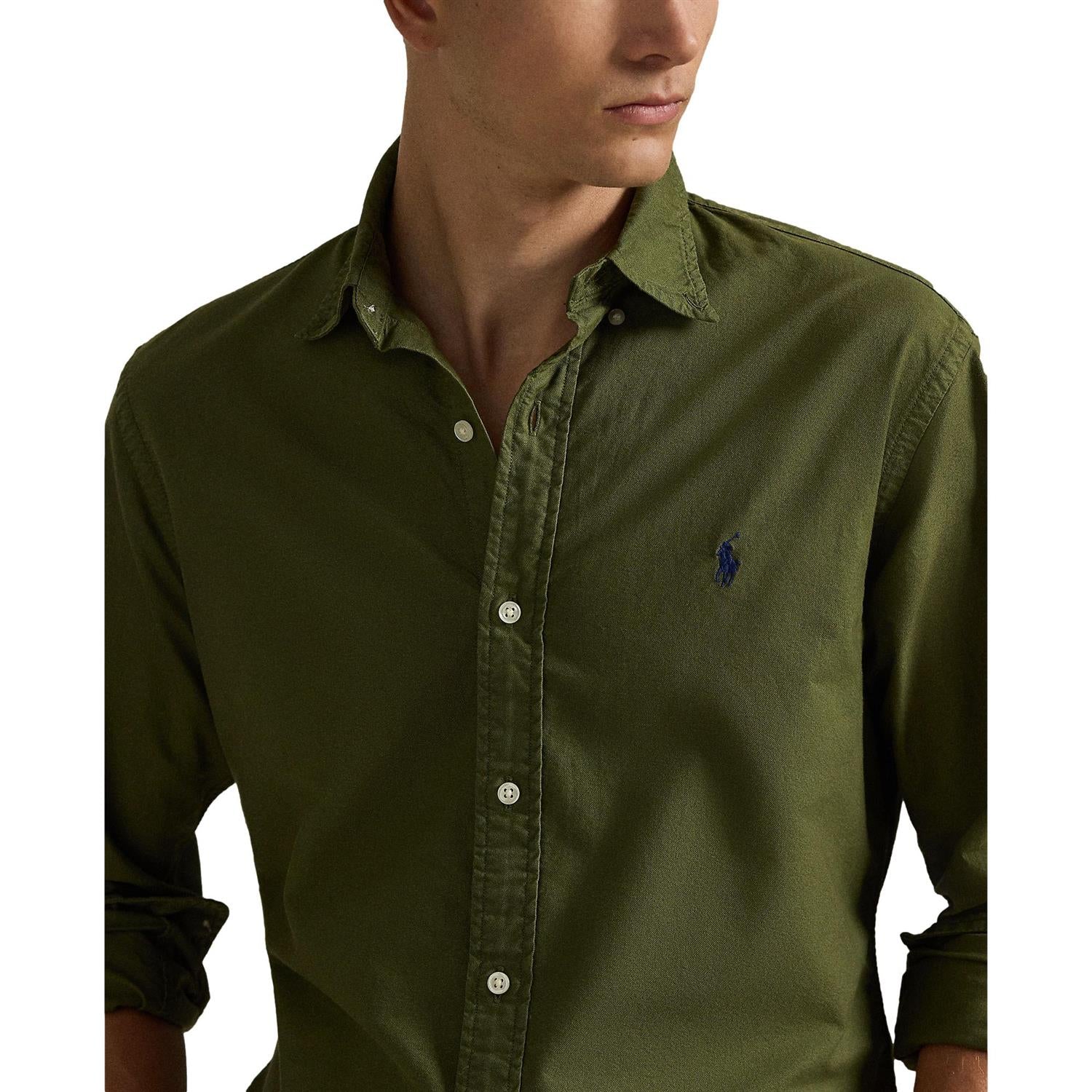 Polo Ralph Lauren Custom Fit Garment-Dyed Oxford Shirt Skjorte Grønn - chrismoa.no
