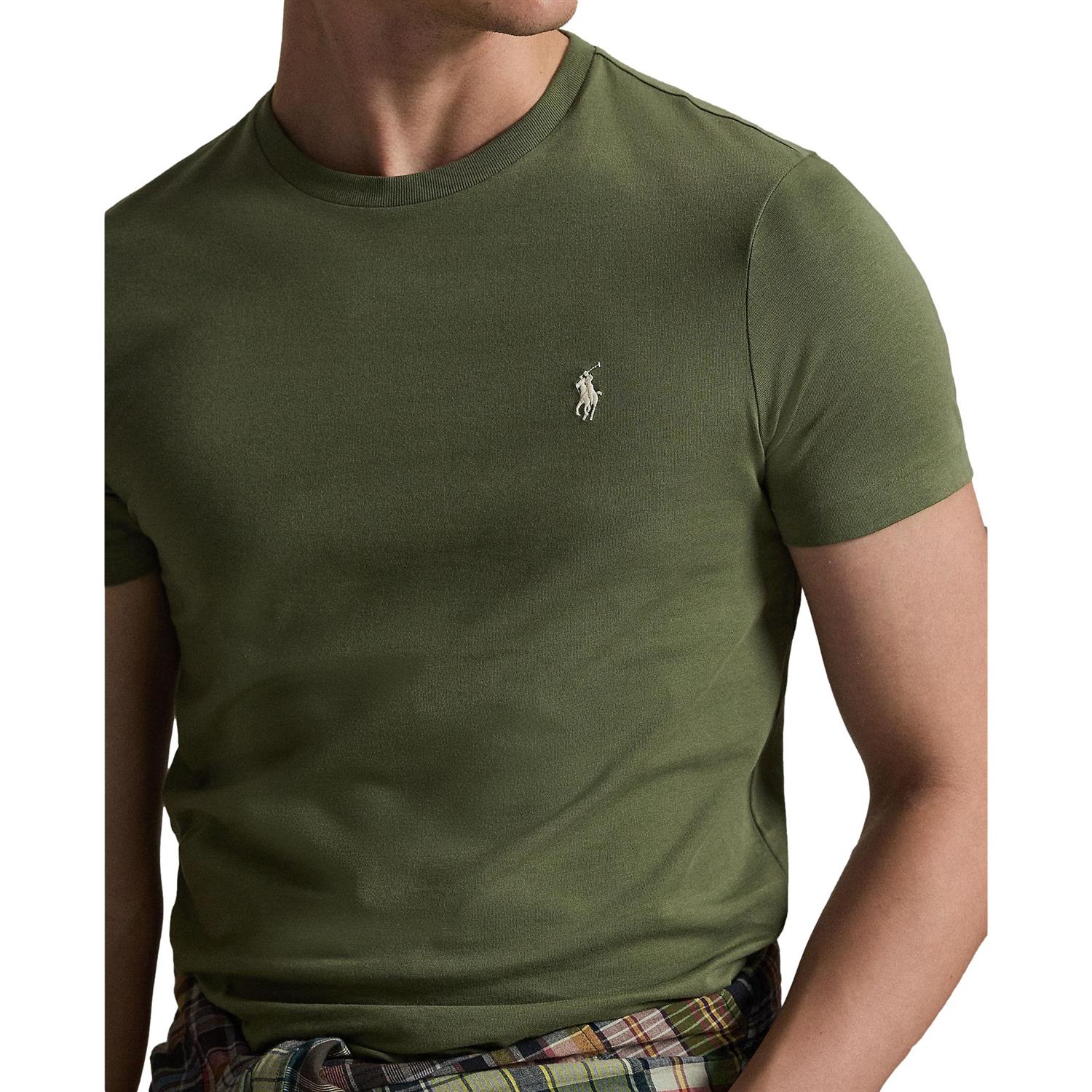 Polo Ralph Lauren Custom Slim Fit Jersey Crewneck T-Shirt T-Shirt Grønn - chrismoa.no