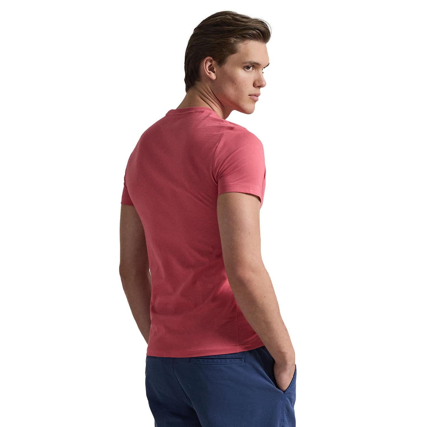 Polo Ralph Lauren Custom Slim Fit Jersey Crewneck T-Shirt T-Shirt Lakserød - chrismoa.no