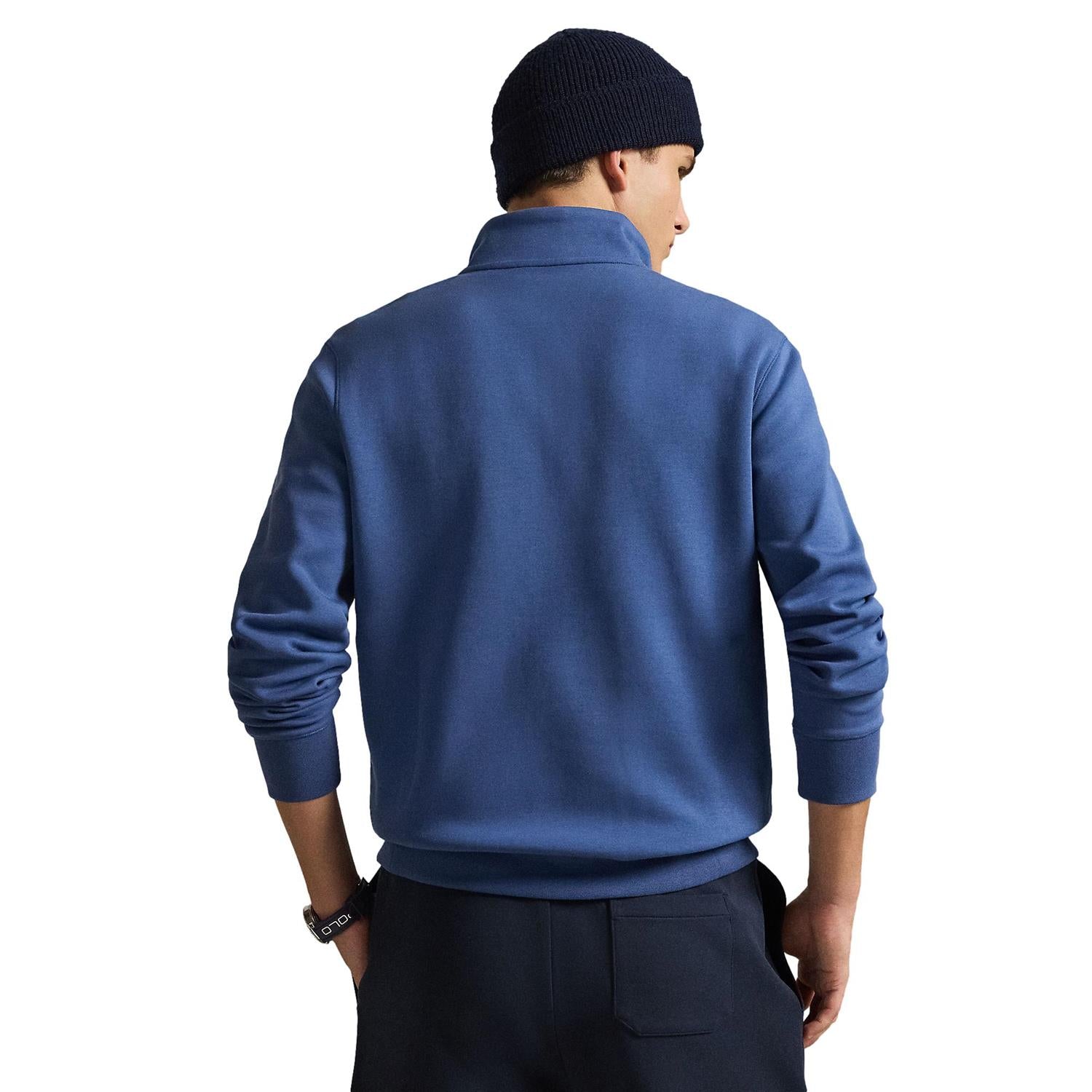 Polo Ralph Lauren Double-Knit Quarter-Zip Pullover Genser Blå - chrismoa.no