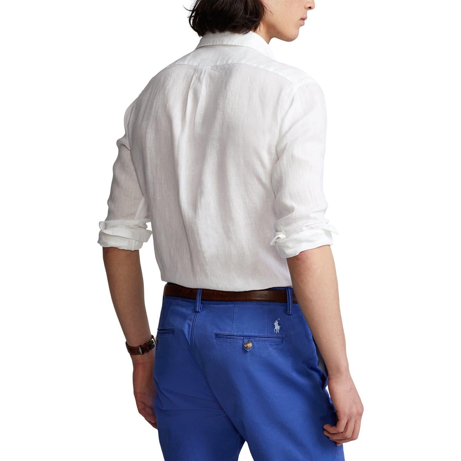 Polo Ralph Lauren Slim Fit Linen Shirt Skjorte Hvit - chrismoa.no