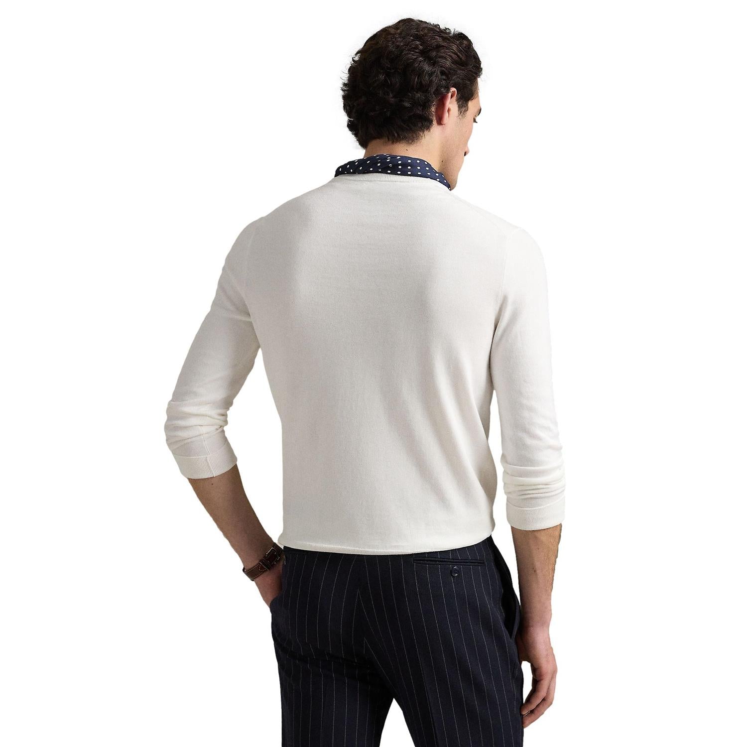 Polo Ralph Lauren Slim Fit Textured Cotton Sweater Genser Hvit - chrismoa.no