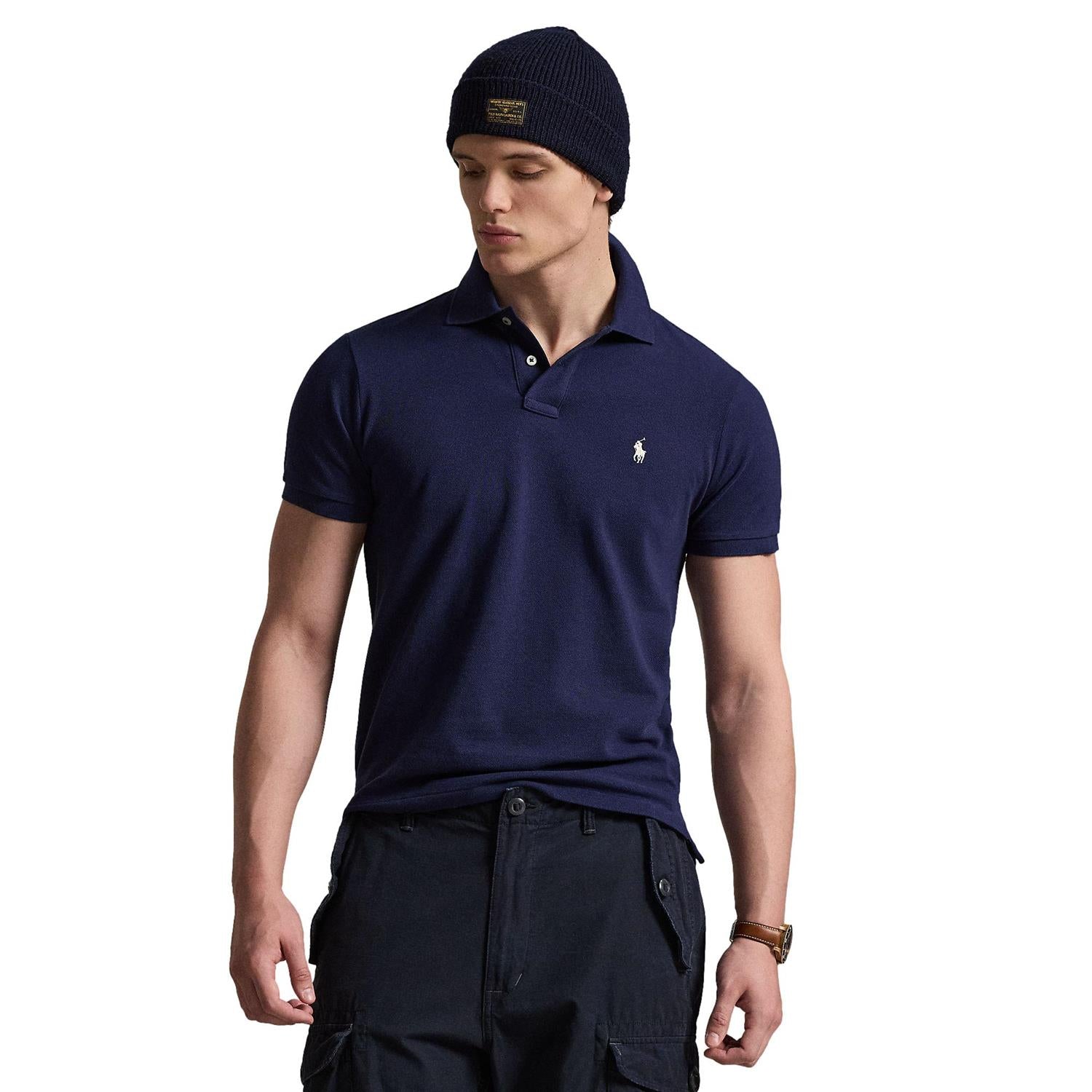 Polo Ralph Lauren The Iconic Mesh Polo Shirt T-Shirt Marine - chrismoa.no