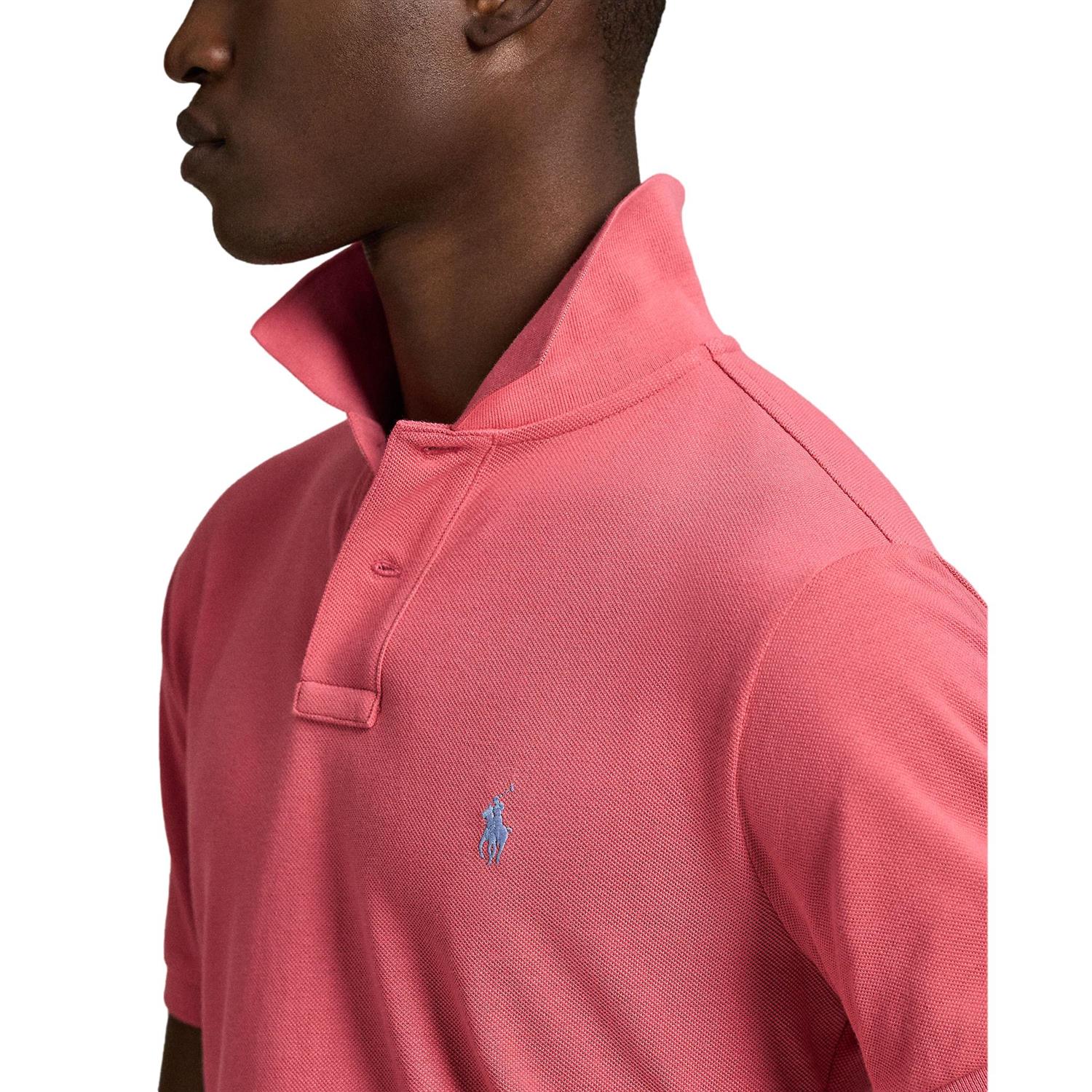 Polo Ralph Lauren The Iconic Mesh Polo Shirt T-Shirt Pastellrød - chrismoa.no