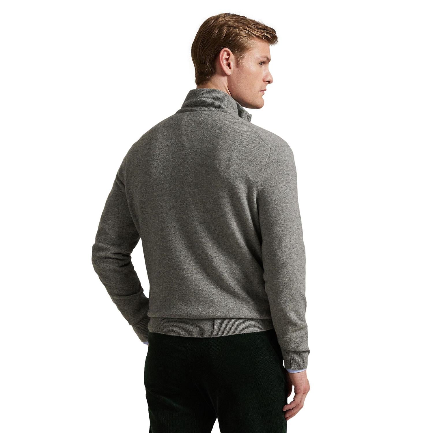 Polo Ralph Lauren Wool Quarter-Zip Sweater Genser Lysegrå - chrismoa.no