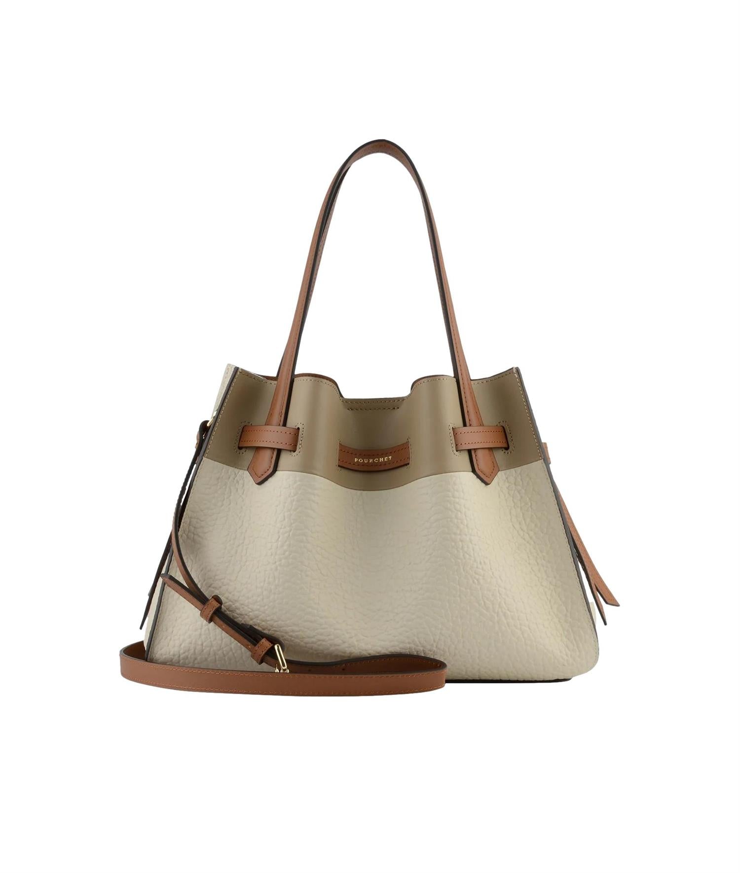 Flerfarget Pourchet Paris Blossom-veske med blomsterdesign og romslig utforming, laget av kvalitetsmaterialer.