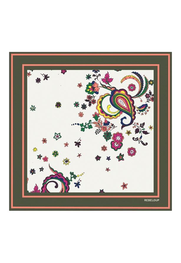 REBELOUP Rose - Silk Scarf Tilbehør Grønn - chrismoa.no