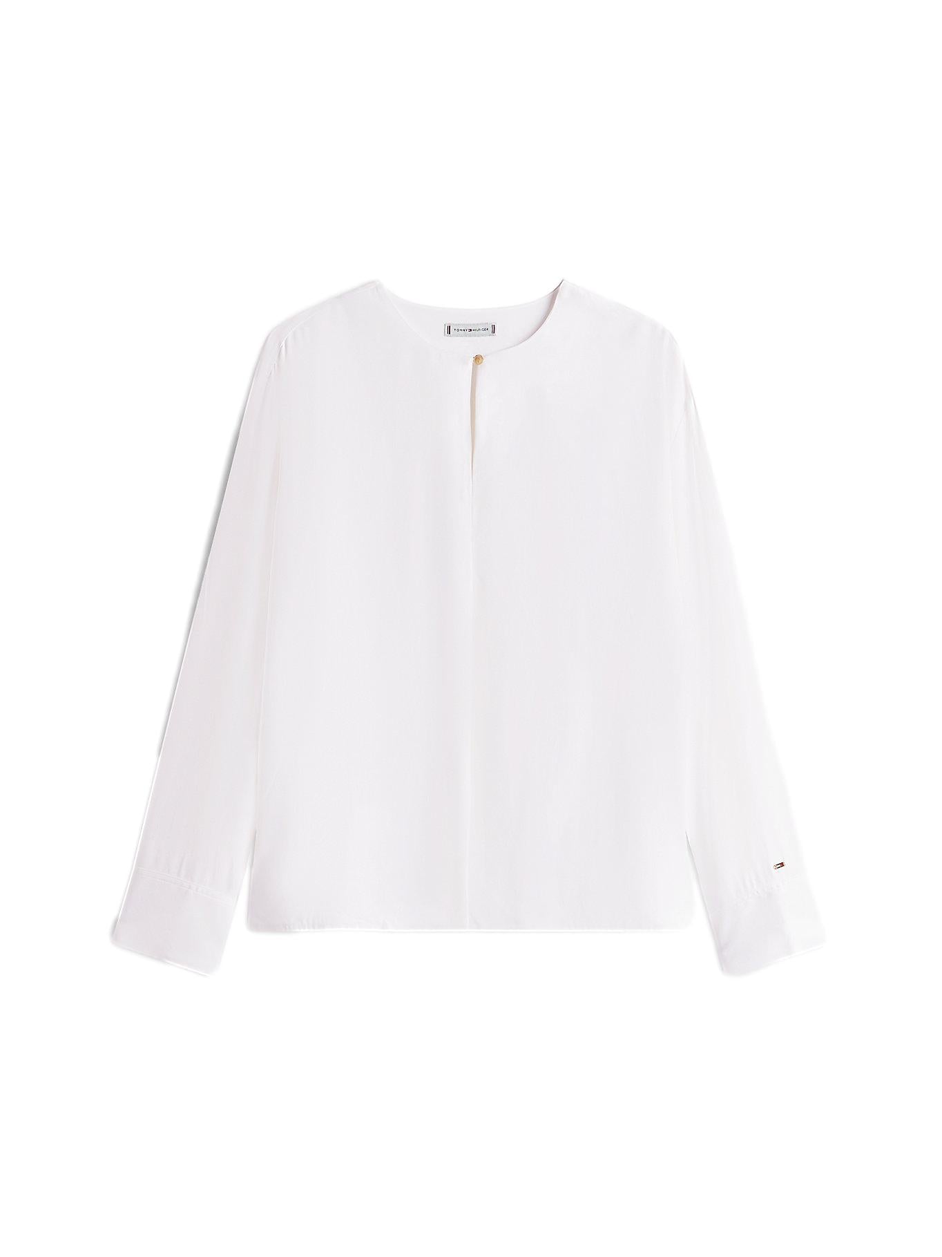Tommy Hilfiger Keyhole Cutout Relaxed Fit Blouse Bluse Hvit - chrismoa.no