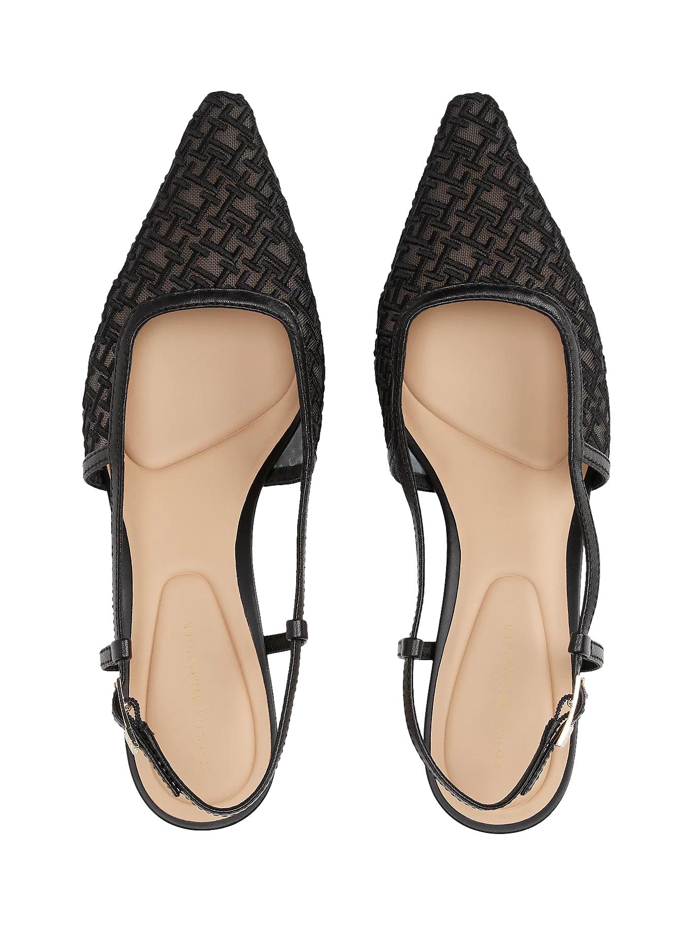 Tommy Hilfiger Mono Squared Toe Kitten Slingb Sko Sort - chrismoa.no