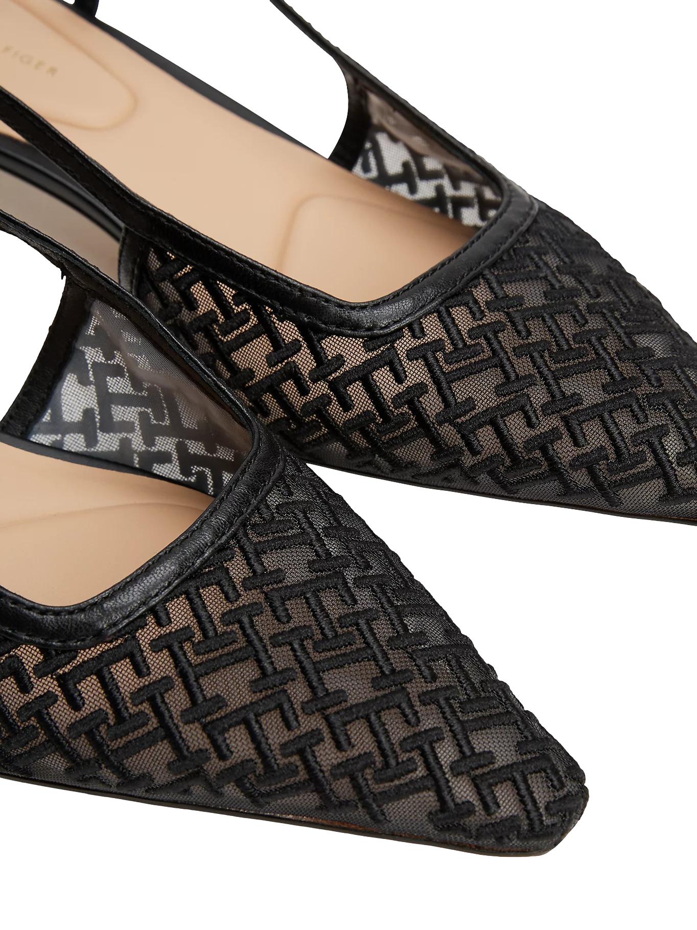 Tommy Hilfiger Mono Squared Toe Kitten Slingb Sko Sort - chrismoa.no