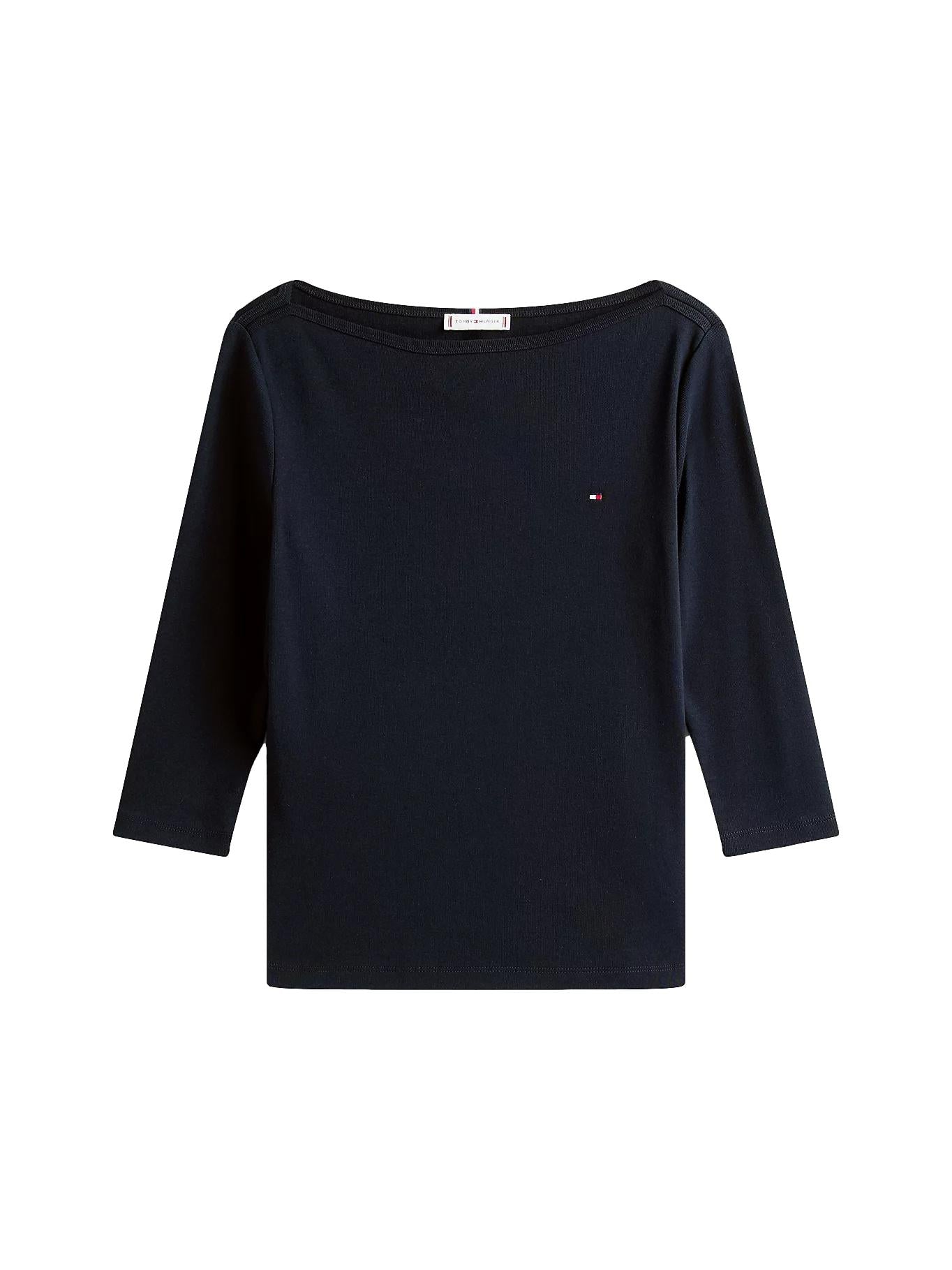 Marine Tommy Hilfiger Cody Slim båtgenser med 3/4 ermer, myk bomullsblanding, casual og komfortabel for hverdagsbruk.