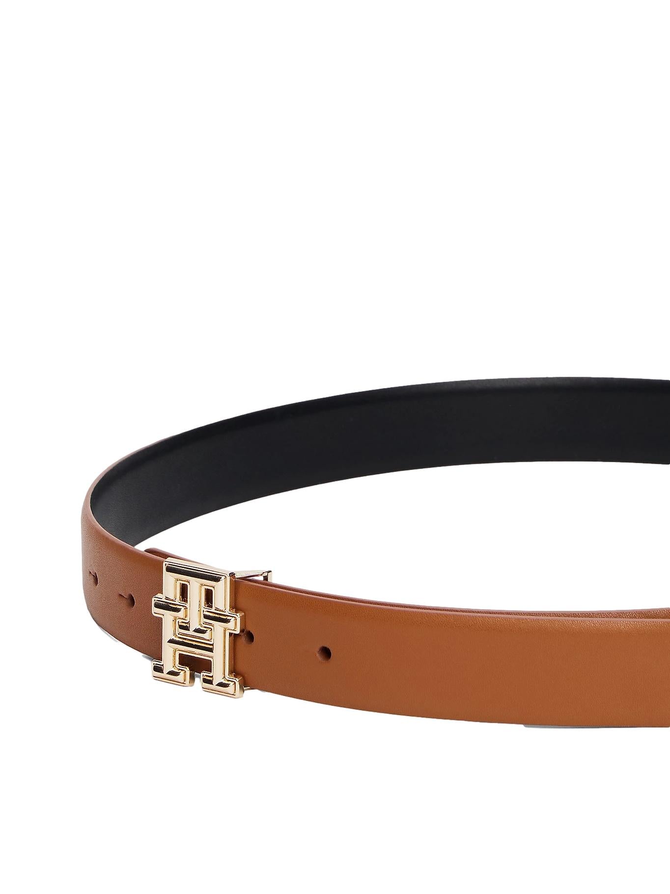 Tommy Hilfiger TH Monogram Reversible Leather Belt Belte Cognac - chrismoa.no