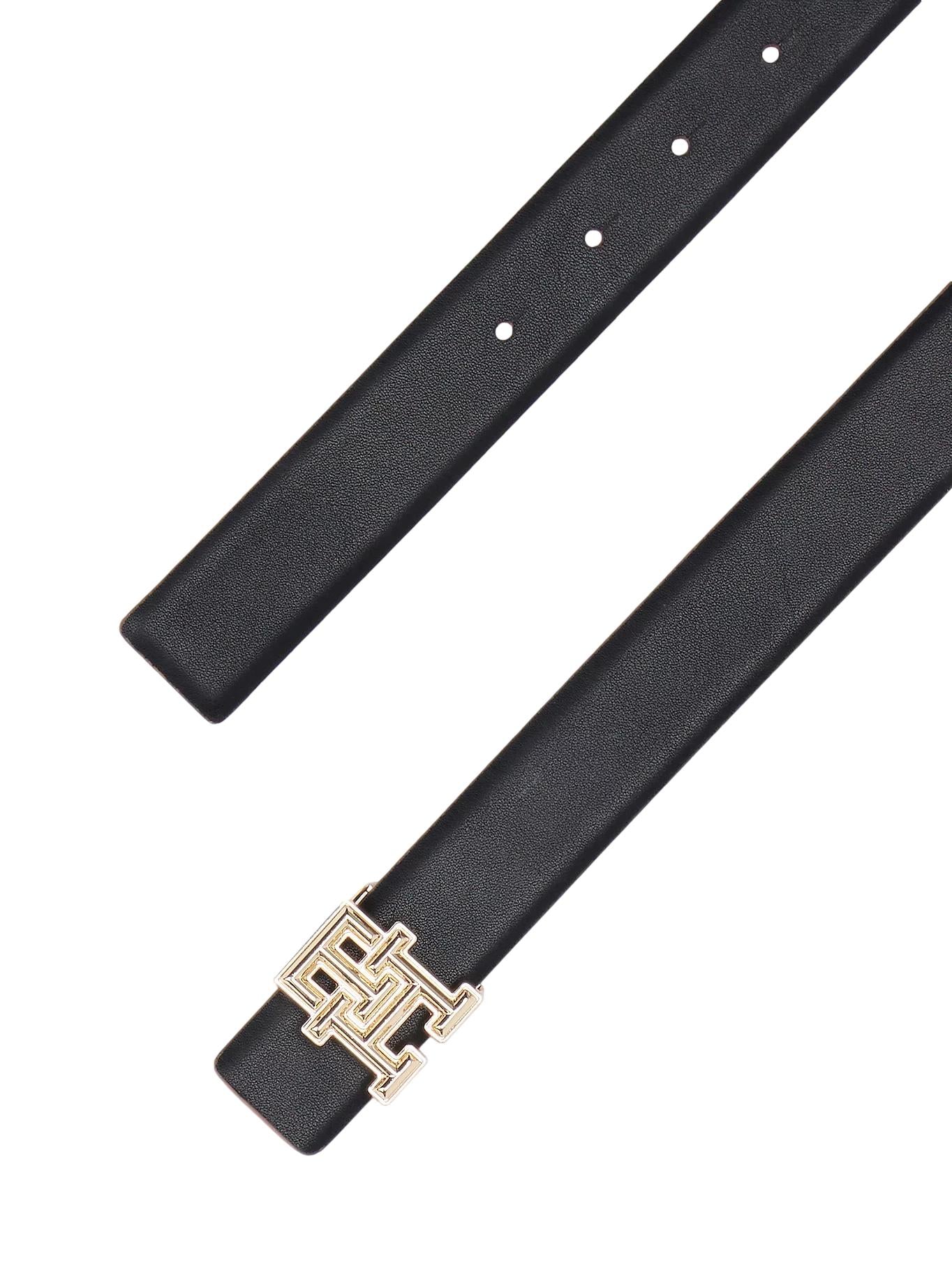 Tommy Hilfiger TH Monogram Reversible Leather Belt Belte Cognac - chrismoa.no