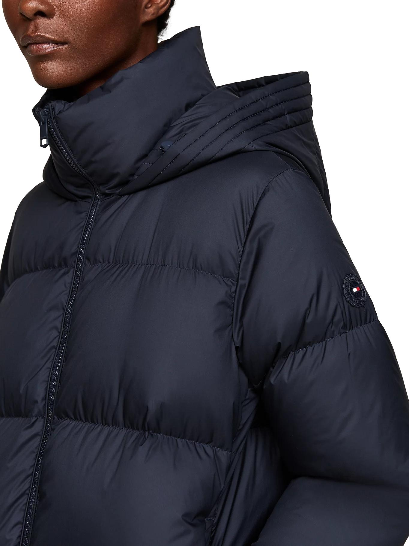 Tommy Hilfiger Water Repellent Down Longline Coat Jakke Marine - chrismoa.no