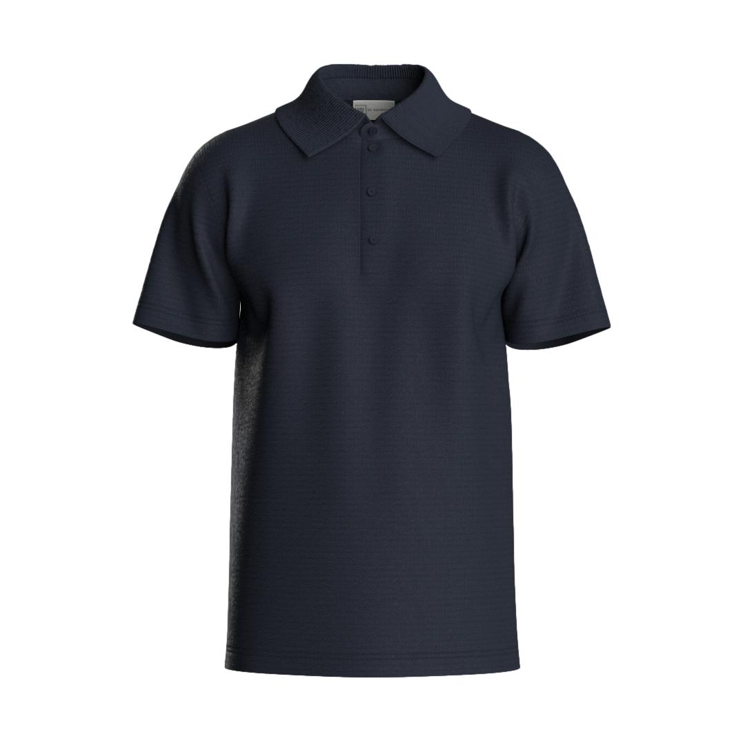 We Norwegians Waffle Polo Men T-Shirt Marine - chrismoa.no
