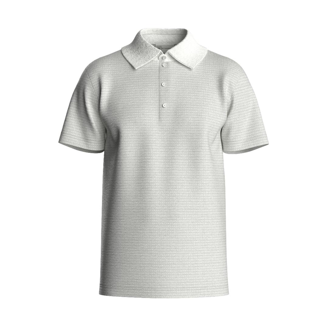 We Norwegians Waffle Polo herre T-skjorte i off-white med waffle-mønster og klassisk passform, casual og komfortabel.