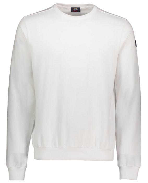 Paul & Shark Organic cotton sweatshirt with iconic badge Genser Hvit - chrismoa.no