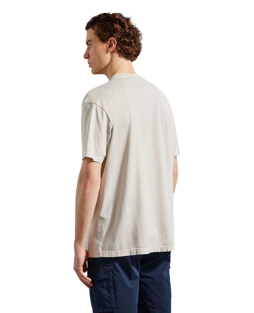 Paul & Shark Garment dyed cotton t-shirt with iconic badge T-Shirt Gråbeige - chrismoa.no
