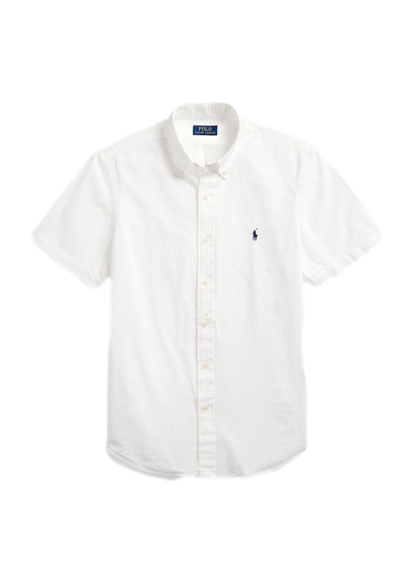 Polo Ralph Lauren Custom Fit Seersucker Shirt Skjorte Hvit - chrismoa.no