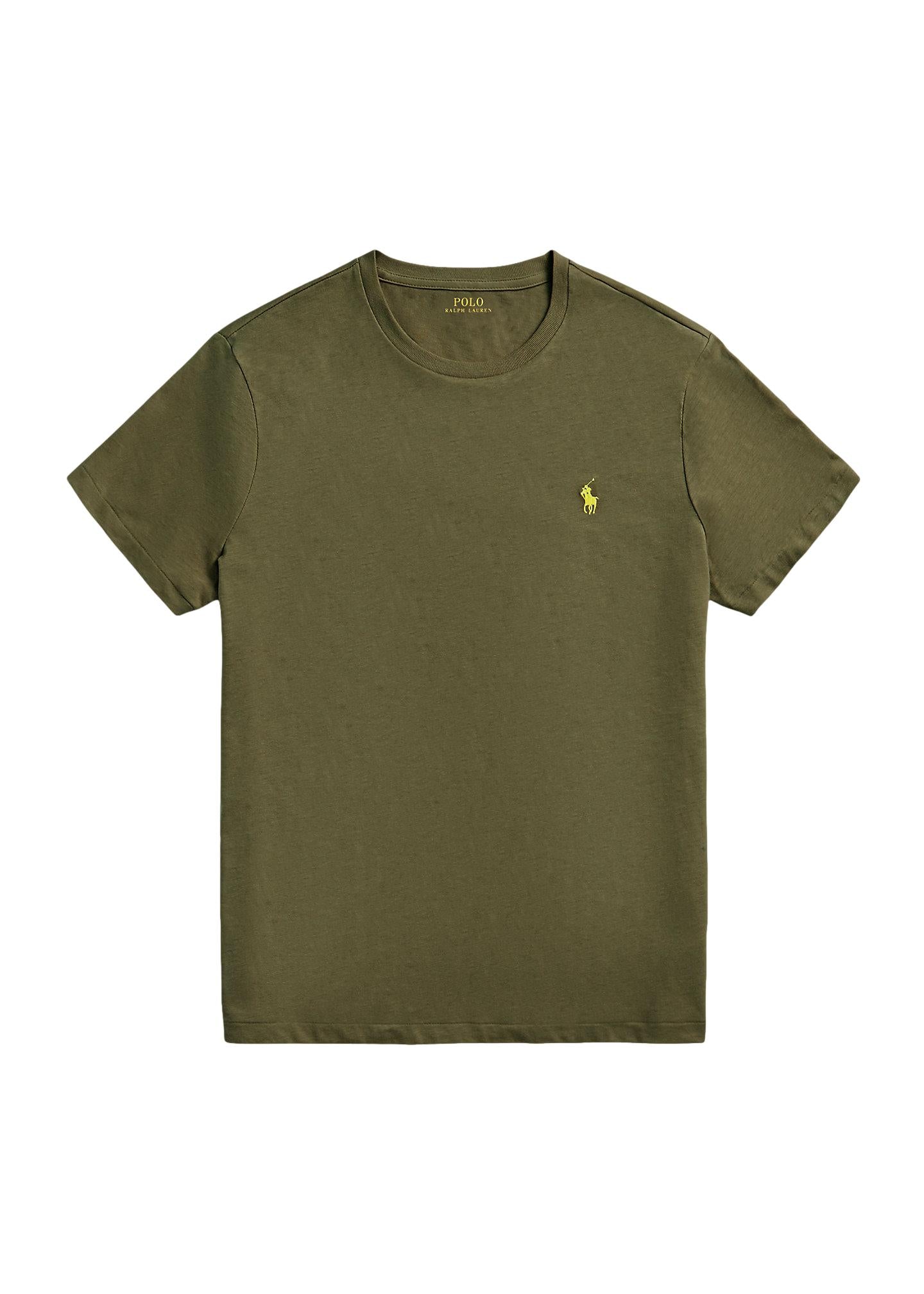 Polo Ralph Lauren Custom Slim Fit Jersey Crewneck T-Shirt T-Shirt Militærgrønn - chrismoa.no