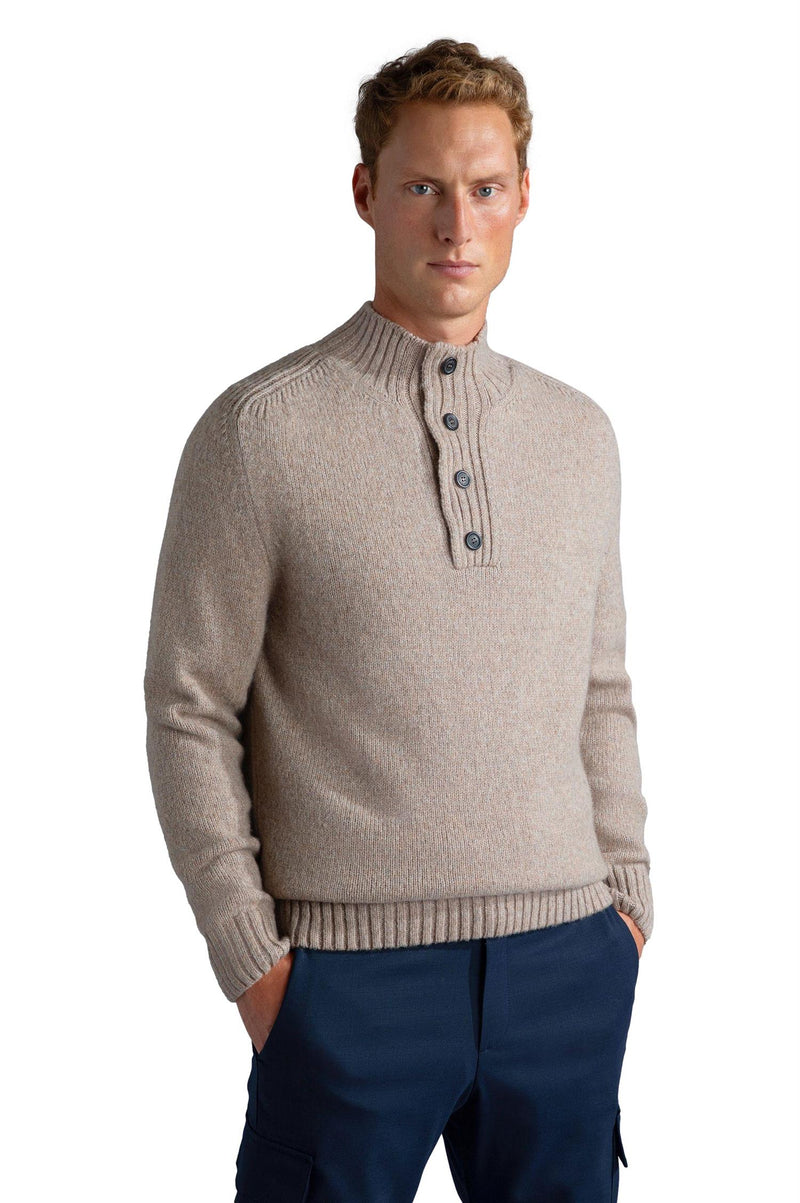 Paul & Shark Wool Sweater With Buttons Closure Genser Beige - chrismoa.no