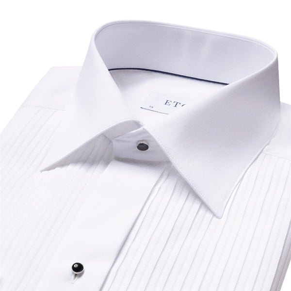 Eton Contemporary Plissé black tie shirt Skjorte Hvit - chrismoa.no