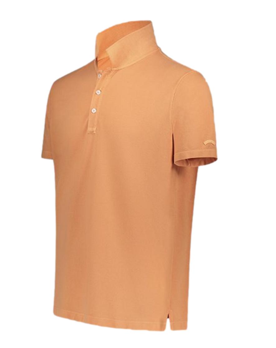 Paul & Shark Garment Dyed Pique Cotton T-Shirt Oransje - chrismoa.no