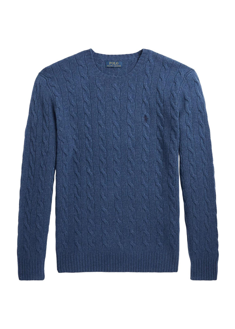 Polo Ralph Lauren Cable-Knit Wool-Cashmere Sweater Genser Blå Melert - chrismoa.no