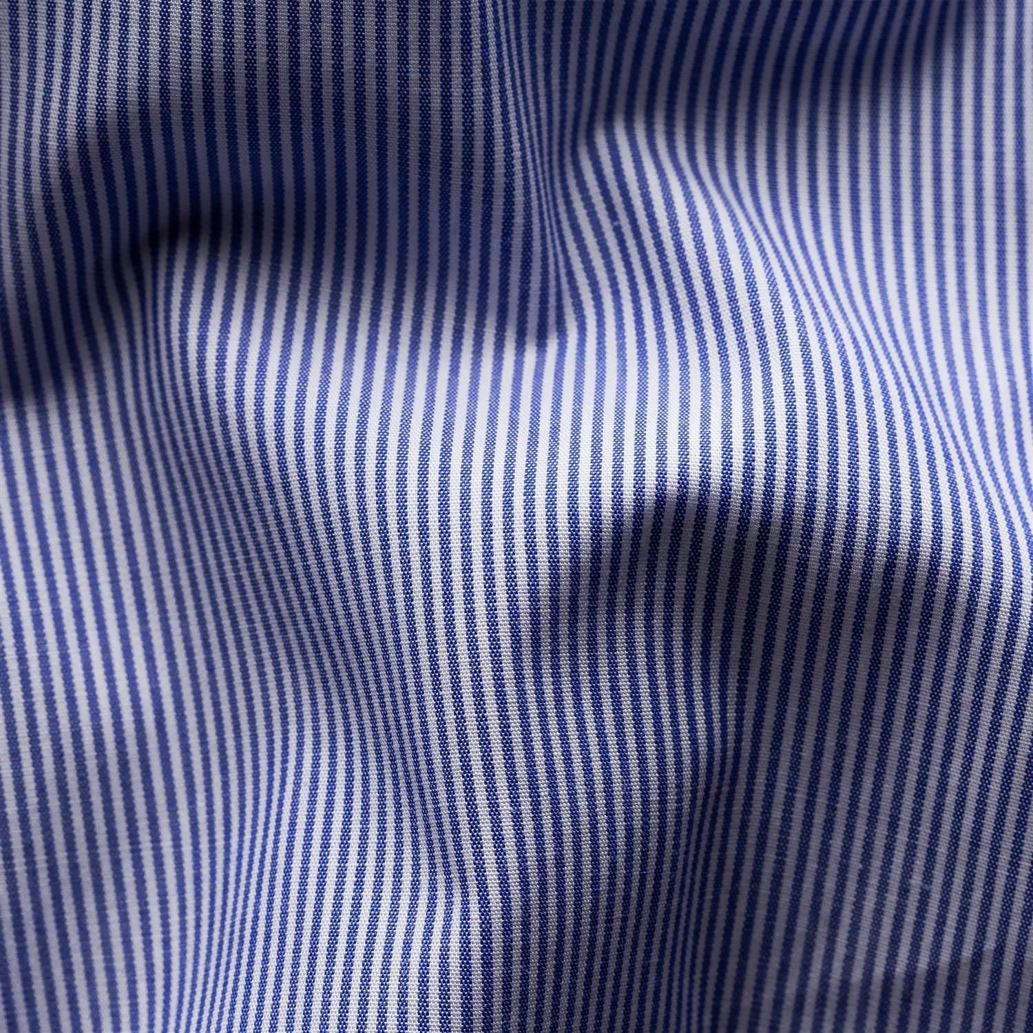 Eton Slim Mid blue Poplin Shirt Skjorte Striper - chrismoa.no
