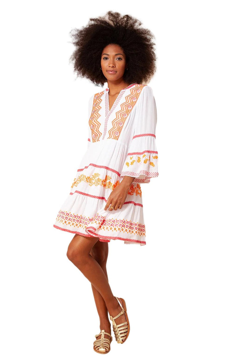 Hale Bob TALIAH DRESS EMBRODERY Kjole Korall - chrismoa.no