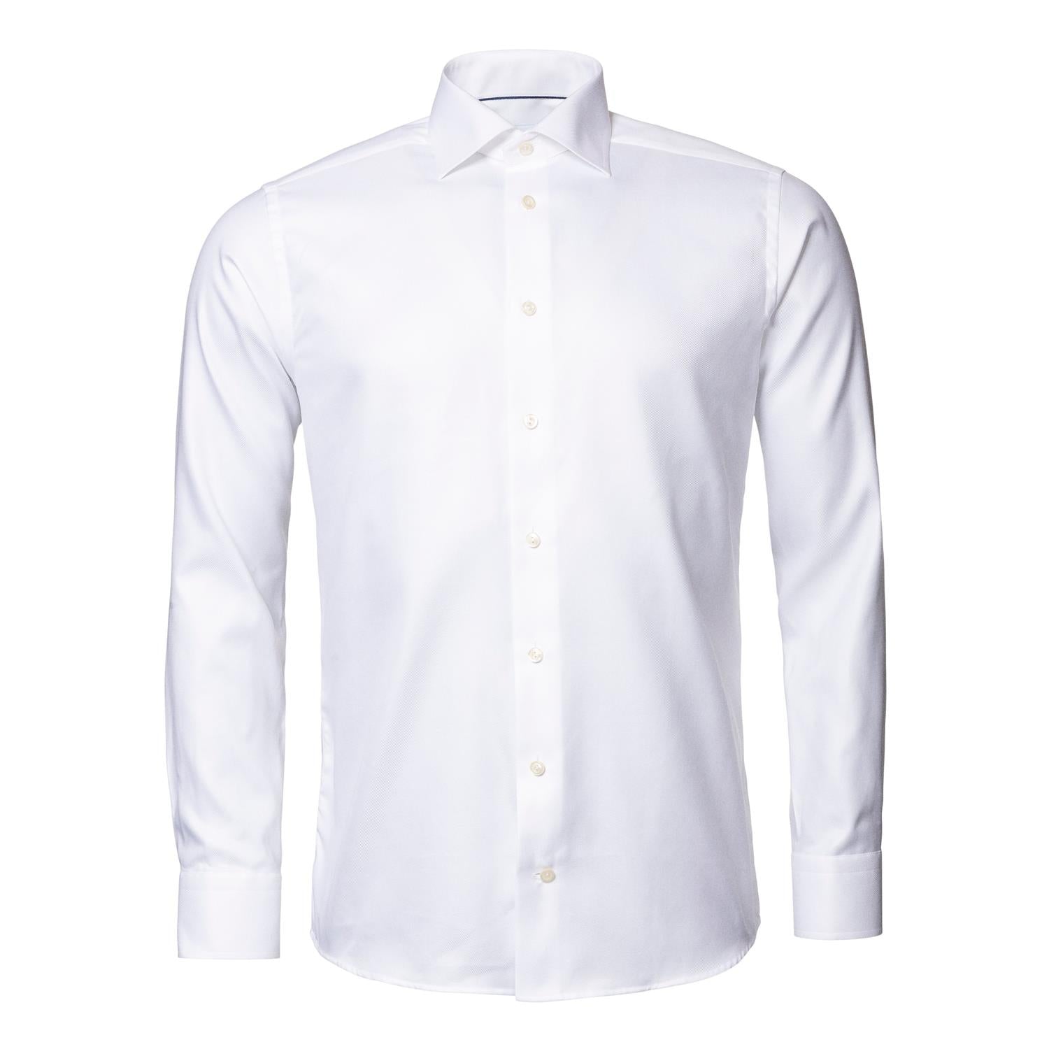Eton Slim White Textured Twill Shirt Skjorte Hvit - chrismoa.no