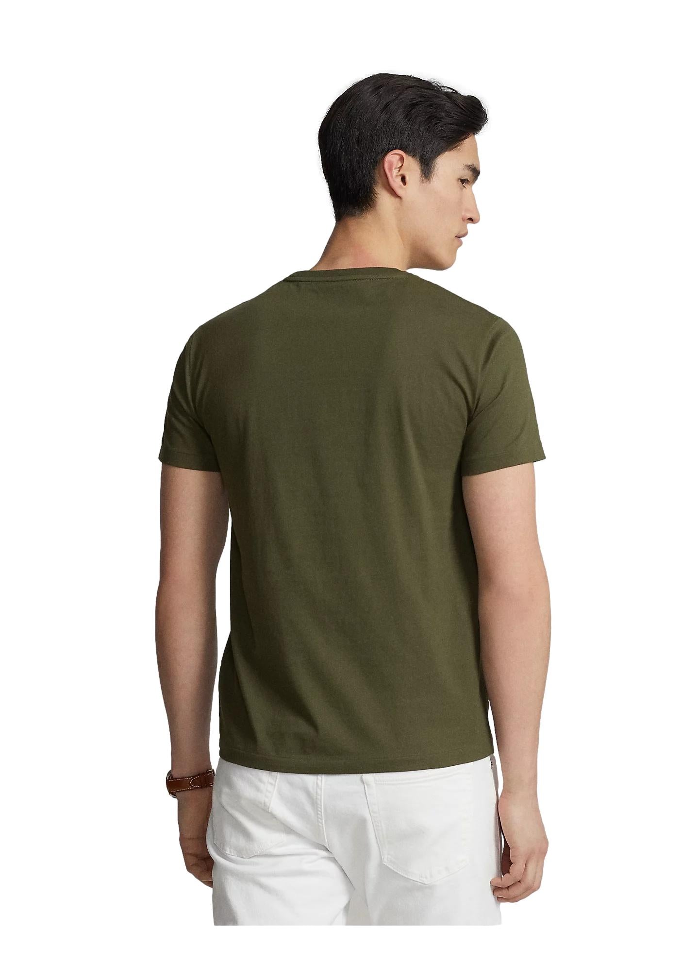 Polo Ralph Lauren Custom Slim Jersey Crewneck T-Shirt T-Shirt Militærgrønn - chrismoa.no