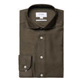 Eton Contemporary Dark Brown Merino Shirt Skjorte Mørkegrønn - chrismoa.no
