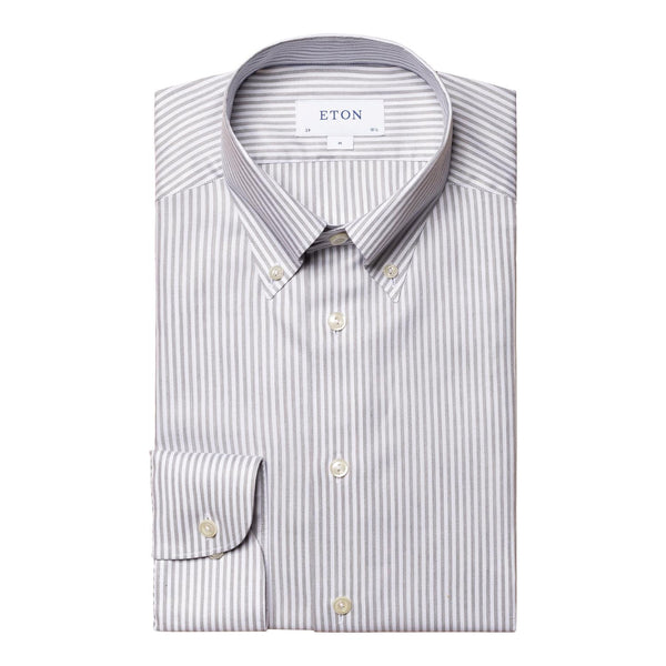 Eton Contemporary Fit Fine Oxford Skjorte Lysegrå - chrismoa.no