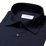 Eton Slim Navy Four-Way Stretch Shirt Skjorte Marine - chrismoa.no