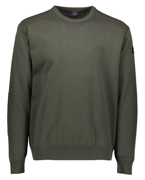 Paul & Shark Marine wool crewneck sweater Genser Militærgrønn - chrismoa.no